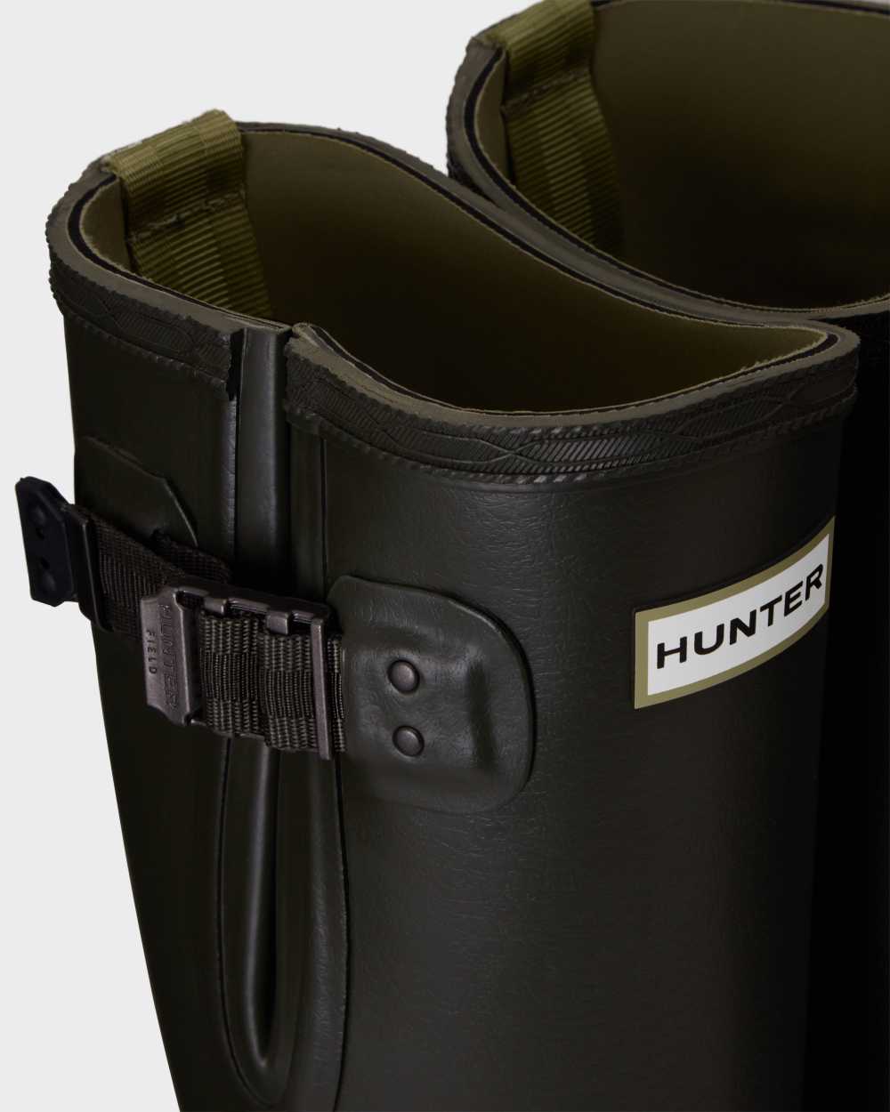 Hunter Balmoral Side Adjustable 3mm Neoprene Women's Rain Boots NZ-51248T Dark Olive